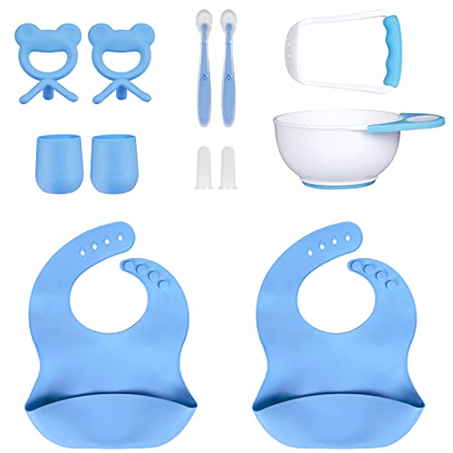 Mum & Cub Complete Baby Feeding Set, Include Silicone Bib, Baby Spoon, Food Masher and Cup, BPA-Free Food Grade Silicone Eating Supplies, 11 Pieces Mum & Cub Complete Baby Feeding Set, Include Silicone Bib, Baby Spoon, Food Masher and Cup, BPA-Free Food Grade Silicone Eating Supplies, 11 Pieces
