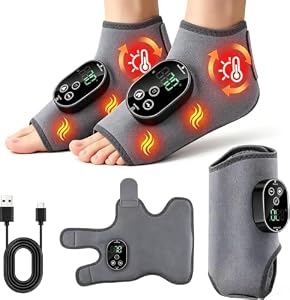 Fussmassagegerät, Fußmassagegerät mit Wärme und Massage, Kabellos Wiederaufladbar mit Kompression, Einstellbare Intensität zur Linderung Fußermüdung, Schwellung Achillessehnen-Beschwerden,...