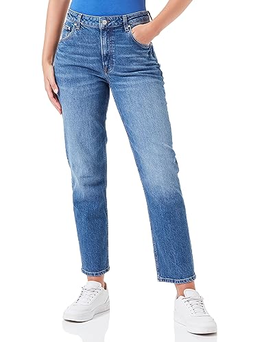 GANT Women's Straight Cropped Jeans, MID Blue Broken in, Standard, Mid Blue Broken in, 26 W