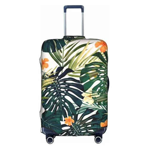Housse de bagage XL blanche avec motif de fleurs hawaïennes tropicales