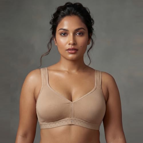 Image of SOIE Women Non Padded Non-Wired Full Coverage Stretch Cotton T-Shirt Bra