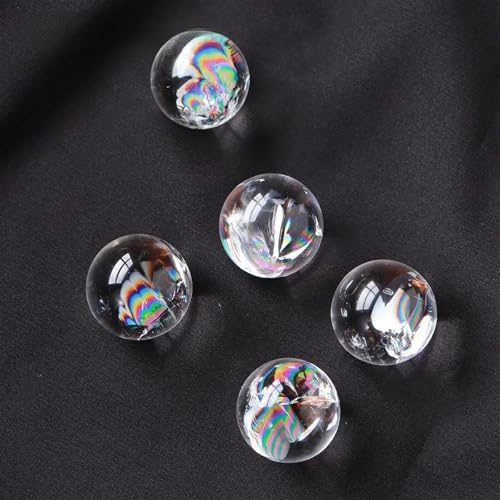 Boule de cristal arc-en-ciel et blanche pour décoration de table salon - 5