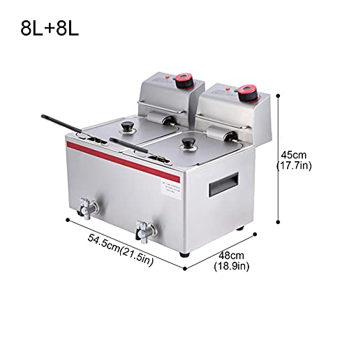 Fritteuse, Temperaturkontrolle und Abnehmbarer Deckel, Easy Clean, Edelstahl-Korb, 6 Liter, 2500W – Bild 3