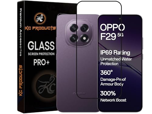 Image of Tempered Glass Screen Protector Compatible For Oppo F29 5G (6.7 Inch) with Easy Self Installation Kit