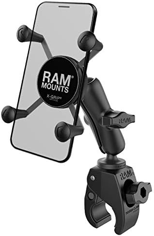 RAM MOUNTS X-Grip Small Phone Mount with RAM Tough-Claw Small Clamp Base RAM-B-400-HOL-UN7BU with Medium Arm for Motorcycle, ATV/UTV, Bike