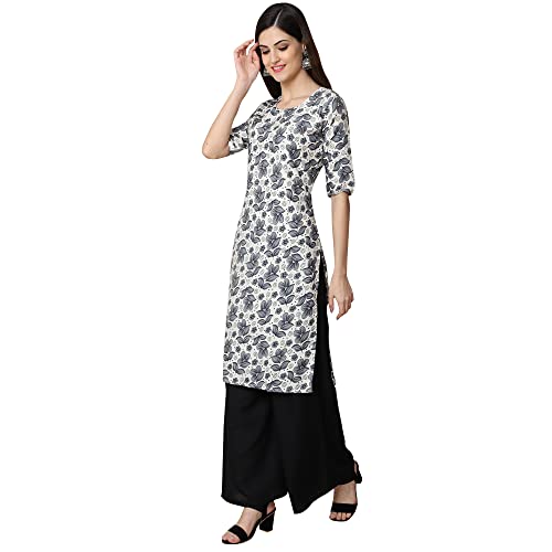 Image of Pinkmint Designer Woman's Crepe Multicolored Straight Kurta [A-355-330]