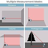 Bauihr Laser Measure Device, 50M/165ft Laser Distance Measure with 2 Bubble Levels, Portable Lazer Measurement Tool with Large Backlit LCD Display, Waterproof IP54, Battery Included - Image 5