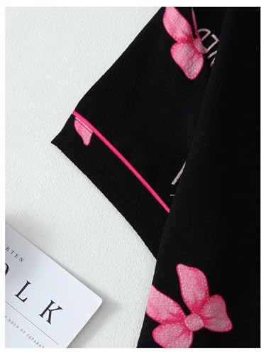 Image of Verdusa Pajamas For Women Set 2 Piece Summer Pajama Sets Cute Pjs Lounge Matching Button Shirt with Shorts