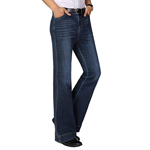 HAORUN Men Bell Bottom Jeans Slim Fit Flared Denim Pants 60s 70s Retro Trousers4
