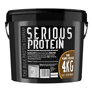 SERIOUS PROTEIN – Protein Powder – 4kg – Low Carb – Supports Lean Muscle Growth – Recovery Supplement – The Bulk Protein Company – 133 Servings (Choc Peanut Butter)