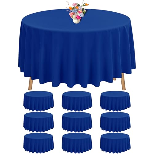 10 Pack Round Tablecloth Royal Blue Tablecloths 90 Inch,Circle Polyester Table Cloth,Washable Fabric Stain and Wrinkle Resistant Premium Round Table Cover for Wedding Parties Banquet Reception Dining by FXKS - Used condition - US$33.10