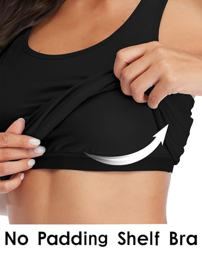 Image of beautyin Women Tank Top with Shelf Bra Racerback Workout Yoga Undershirt