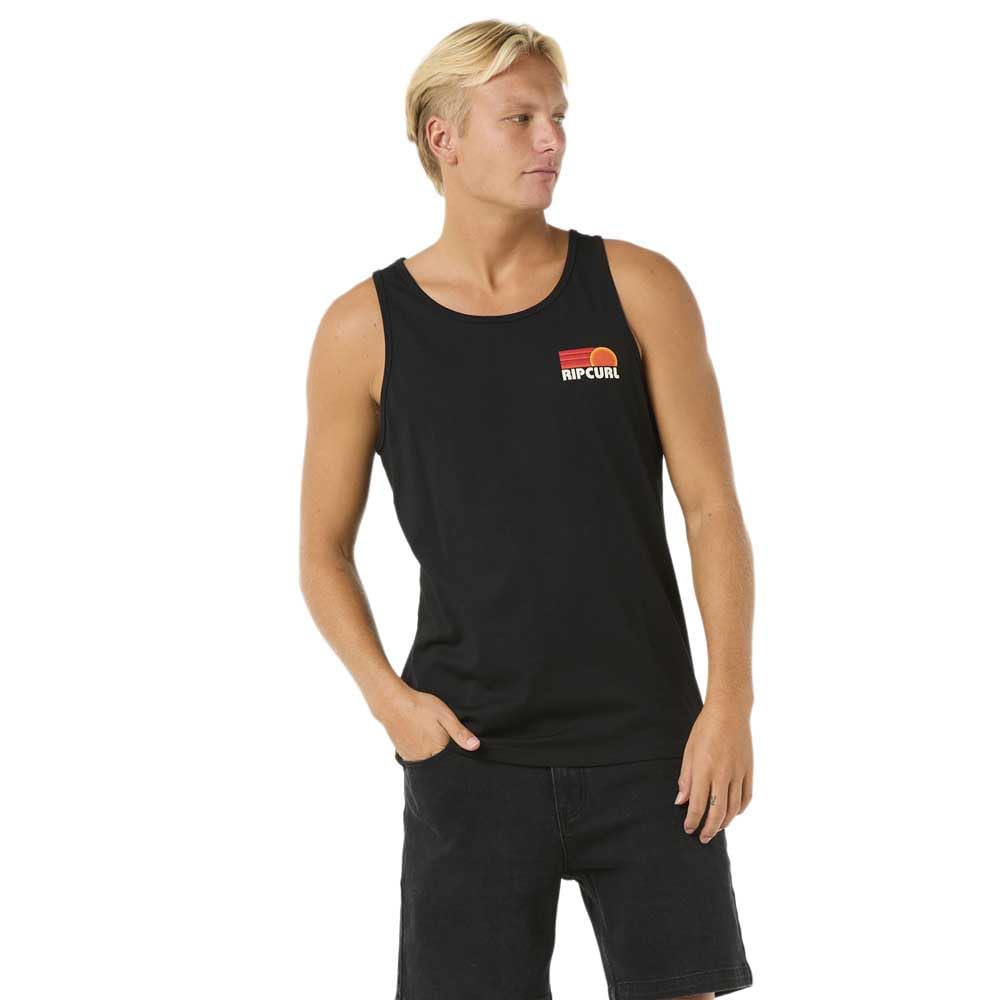 RIP CURL Surf Revival Peaking Sleeveless T-Shirt S Black