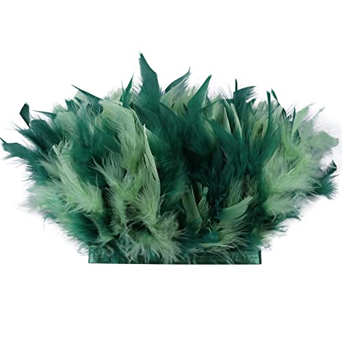 Uposao Ribete de Plumas de Pavo de 2 m de Marabú, Falda de Vestido, Accesorio de Decoración para Hogar, Bricolaje, Disfraces, Manualidades, Costura