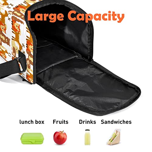 Bolsa de almuerzo escolar con cremallera y portacomidas con diseño de animales del bosque 3