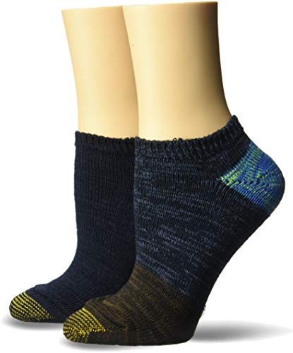 Gold Toe Women's Lodge No Show Socks, 2 Pairs, Indigo/Midnight, Shoe Size: 6-9