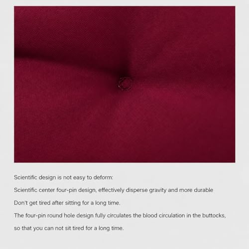 Image of KYNE Rocking Chair Cushion 18 x 50 Inch Thick Tufted Chair Cushion with Backrest and Seat Pad Soft Premium Fabric Polyester Filling Non Slip Indoor Outdoor Rocking Chair Replacement Cushion (Maroon)