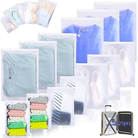 25PCS Travel Storage Bags for Clothes Space Saver Packing Sacks,Packing Cubes - Travel Organizers with Laundry Bag,Compression Bags - No Vacuum or Pump Sacks-Save Space in your Luggage Accessories Cover