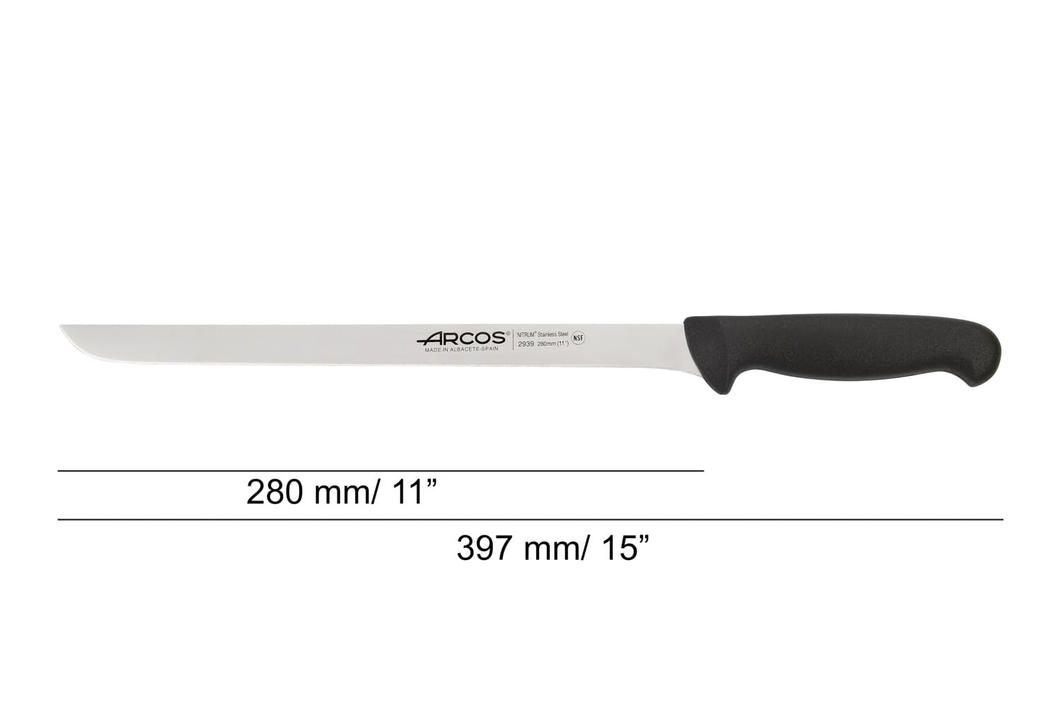 Arcos Couteau à Jambon Flexible Lame Acier Inoxydable Nitrum 28 cm Série 2900