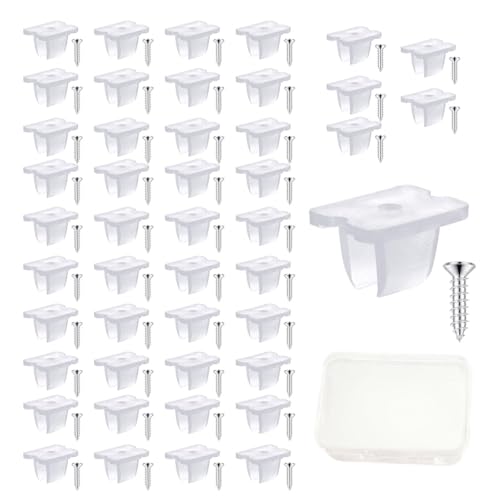 50 Stück wsserdichter LED-Lichtstreifenclips Inklusive Schrauben durchscheinend Strip Halterung Befestigungsklemmen passend für 5 mm bis 6 mm Silikon LED-Lichtstreifenclips Neon Led Strip Halter Befes