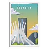Metall-Blechschild Brasilia, Vintage, Reise-Blechschild, 