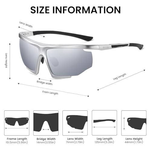 DUCO Sports Mens Sunglasses Trendy Square Polarized Running Sunglasses For Men UV400 Lens DC82382