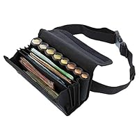 Monepass - Wallet Kellnerbörse / Kellnertashe mit Abs Schwarz Münzsortierer- Klettverschlus - Ideal für Transportberuf