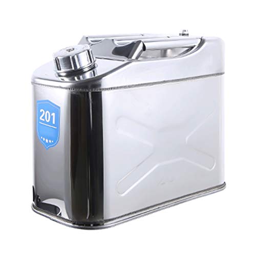 liangzishop Bidon Acier Inoxydable Essence Diesel Jerrican Réservoir Conteneur de Sauvegarde avec Tuyau de Carburant (10L)