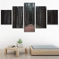 SIGNWIN 5 Panel Canvas Wall Art Rustic Woods for Home Decorations Ready to Hang - 60