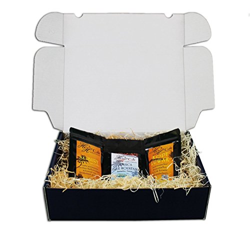 Caixa de presente raros de café Kopi Luwak 30 g, Jamaica 50 g e Havai 100 g (moído)