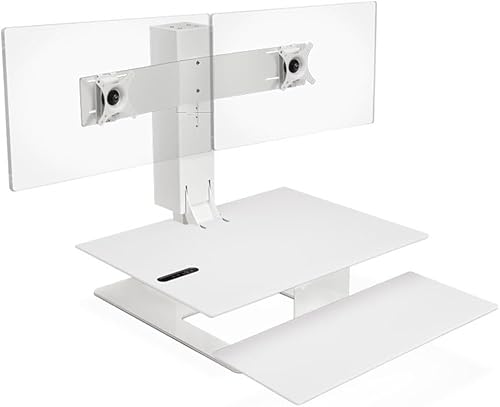Miniatura 10 de UPLIFT Desk E7 - Convertidor eléctrico de escritorio de pie con escritorio blanco y base blanca (monitor individual)