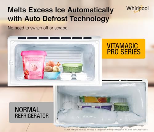Image of Whirlpool 192 L 5 Star Vitamagic PRO Frost Free Direct-Cool Single Door Refrigerator (215 VMPRO ROY 5S INV GRAVITY BLACK-Y,Fridge, Black, Auto Defrost Technology, 2026 Model)