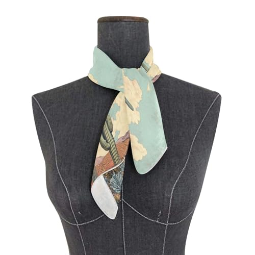 Cactus Silk Like Head Scarf for Women,Soft Fashion Neck Scarf Square Satin Head Scarf 23.6 Inches3