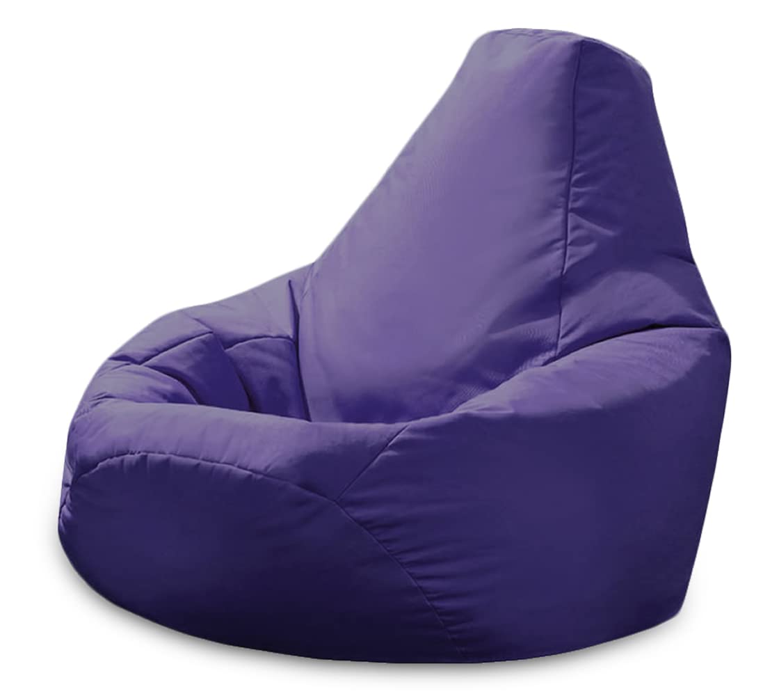 Beautiful Beanbags - Adult Highback Beanbag Chair - Large Water-Resistant for Indoor and Outdoor Use - Lounge or Gaming Chair - Manufactured in UK (Purple)