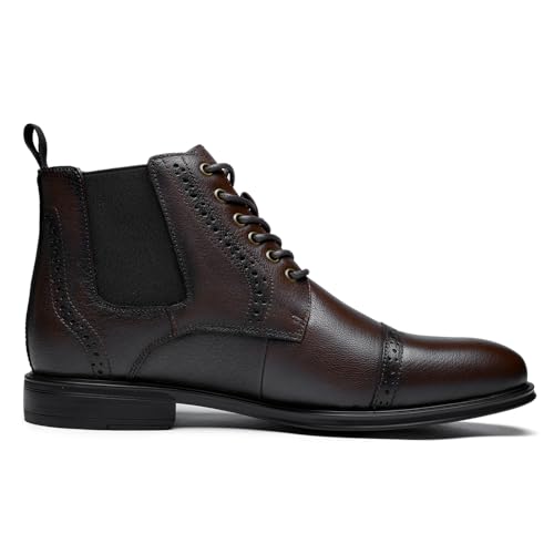 Image of ArcBrothers Men's Chelsea Boots, Relaxed Fit Roomy Toe Box Design, Premium Leather Slip-on Ankle Boots, All-Day Comfort