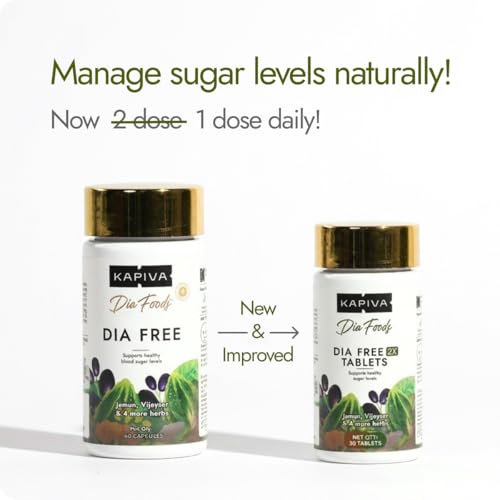 Image of Dia Free Tablets, 30 Tablets | Single Dose Daily | Helps Manage Sugar Levels With Karela, Jamun, Gudmar & 3 More | (Pack of 2)