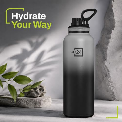 Image of Hydromax 2 Litre Single Wall Stainless Steel Water Bottle - Black | ISI Certified 304 Stainless Steel, BPA Free, Chugger Sipper Cap, Leakproof Lid, Loop Handle, Fridge Frendly