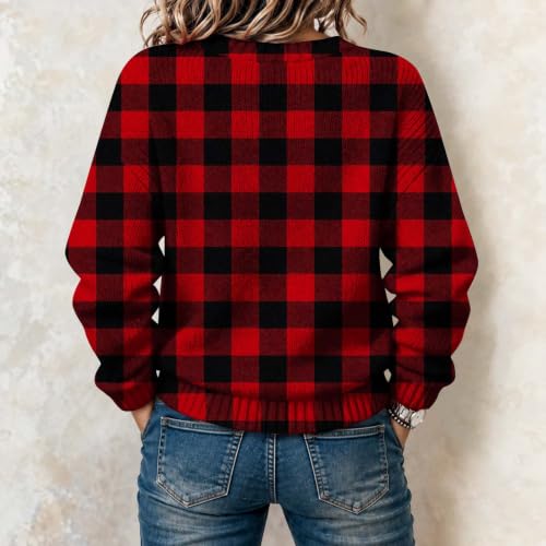 Plaid Jacket Women Trendy Button Down Cardigan Sweaters Long Sleeve Shirts - image 2