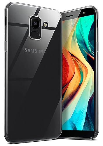moex Aero Hülle für Samsung Galaxy J6 (2018) Hülle Durchsichtig, Silikon Handyhülle Transparent, Clear Hülle Ultra Slim, Backcover Schutzhülle Dünn, Silikonhülle Minimalistisch, Klar