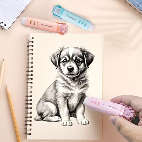 Qaixwuyi 4 Stück Radiergummis Einziehbare Niedlichen Katzenpfoten 4 Farben Radiergummi Kinder Radierer für Schulen Büros Malerei Radiergummi Kindergeburtstag Gastgeschenke