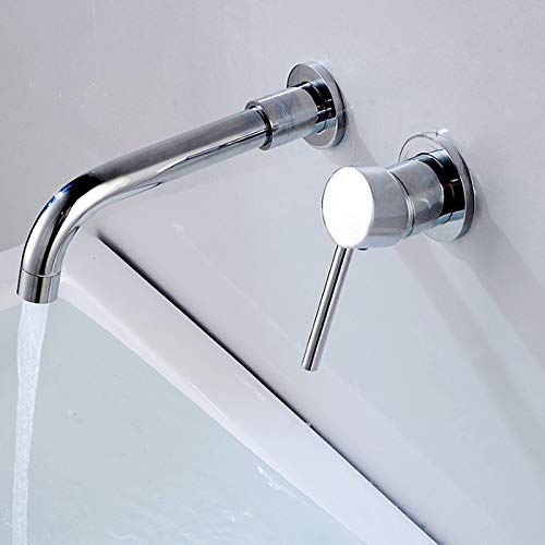 Grifo de lavabo empotrado antihuellas mezclador de latón mate 5