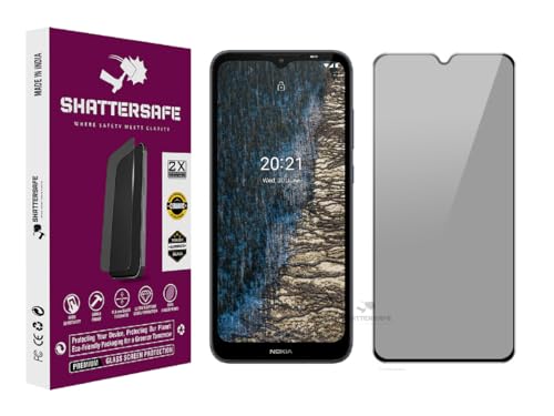 Image of Anti-Spy Privacy Tempered Glass For Nokia C20 / C21 / C21+ / C22 / C32 / G10 / G21 / G42 5G / G60 / G310 [Pack of 1]. Anti-Scratch, Edge-to-Edge Protection With Easy Installation Kit.