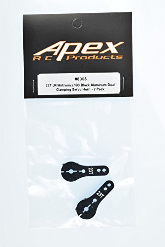 Apex Rc Products 23T For Jr/Airtronics/Ko Black Aluminum Dual Clamping Servo Horn - 2 Pack #8005 #TOP3