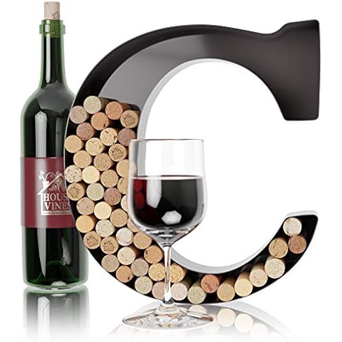 Wine Letter Cork Holder Art Wall Décor ~ Metal Letter Wine Cork Holder Monogram ~ Individual Wine Letter Cork Holders A Thru Z ~ Gifts for Wine Lovers ~ by HouseVines (C) Cover