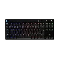 Logitech G PRO Mechanische Gaming-Tastatur – Portable Tenkeyless Design, abnehmbares Micro-USB-Kabel, GX Blue Clicky Switches, LIGHTSYNC RGB Backlit Keys, QWERTZ Deutsch, PC,Mac - Schwarz