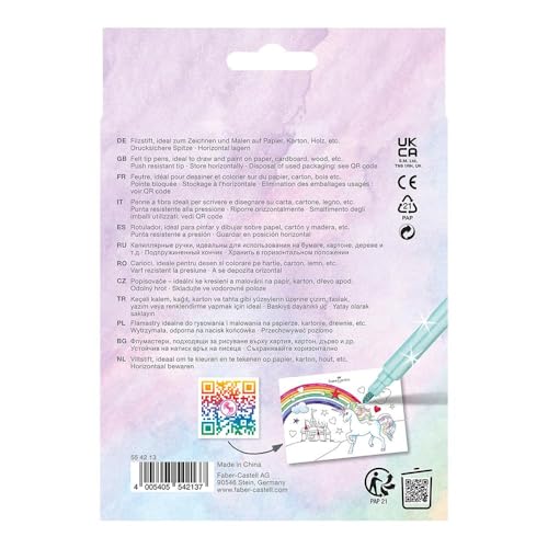 Faber-Castell Fibre-tip pen Castle unicorn 10plus3, multicoloured, 10 count (Pack of 1) - Image 2