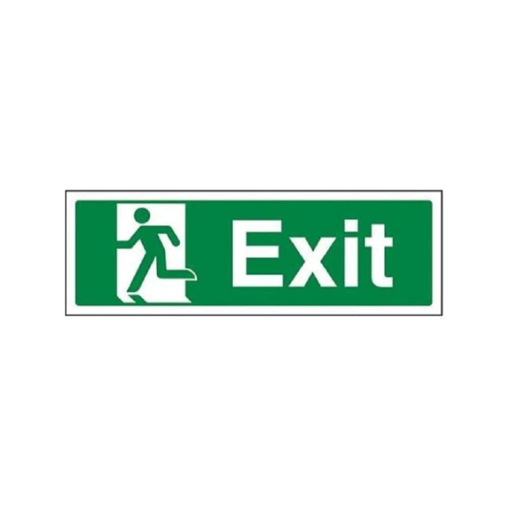Cartello Uscita Di Sicurezza EXIT Vsafety – 300x150 Mm – Plastica Rigida 1mm Con Adesivi – Conforme ISO 7010