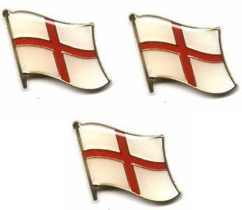Red Star Badges 3 x England Flag Cross of Saint George Metal Pin Badges