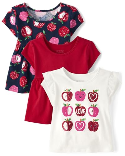 The Children'S Place 3047898 Baby Girls' And Toddler Short Sleeve Everday Casual Knit Shirt cover