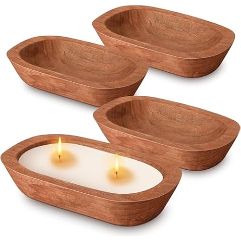 FoldTier 4 Pcs Rustic Wooden Dough Bowls Cover